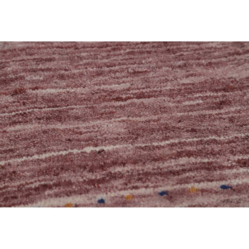 Hand Knotted Oriental 100% Wool Carpet Tribal Tribal Pink Gabbeh Area Rug - 9' 8'' X 7' 10''