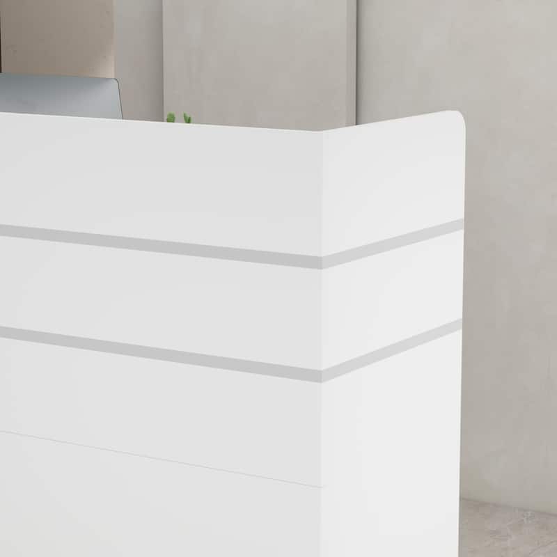 Kerrogee 47.2"L Reception Counter Desk with Lockable Drawers Table