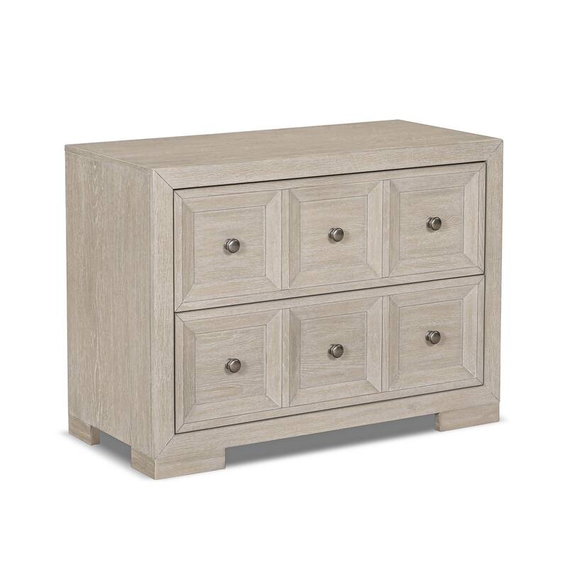 Furniture of America Durem Modern Classic Wood 2-Drawer Oversized Nightstand with USB Ports
