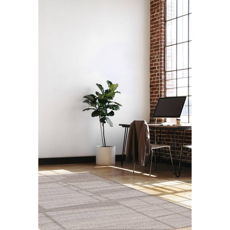 ECARPETGALLERY Flat-Weave Nevada Grey Wool Kilim - 5'1 x 7'4