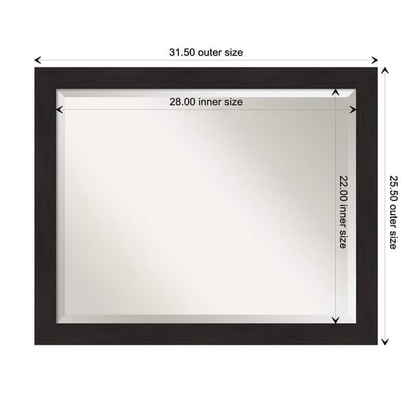 dimension image slide 4 of 6, Copper Grove Baroeul Bathroom Vanity Wall Mirror with Espresso Frame