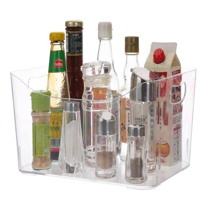 Ybmhome Open Bin Storage Basket Kitchen Pantry, Beauty Product Supply Organizer, Under Cabinet Caddy Clear - S