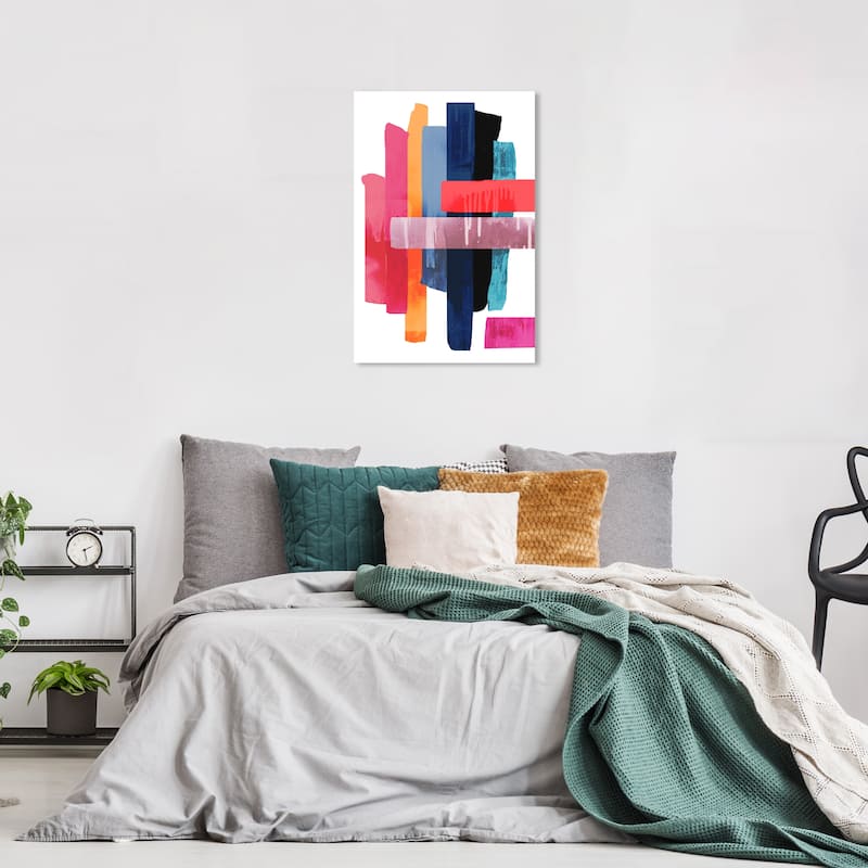 Wynwood Studio 'Brillo Colorado' Abstract Wall Art Canvas Print Paint - Pink, Blue