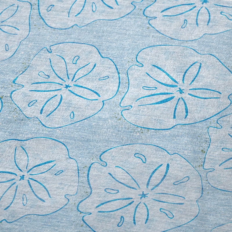 Premium Machine Washable ASB189 Coastal Sand Dollar Sherpa Throw Blanket