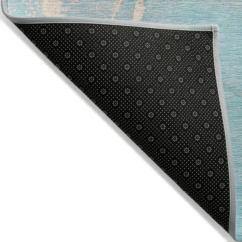 Machine Washable Indoor/ Outdoor Abstract Chantille Rug