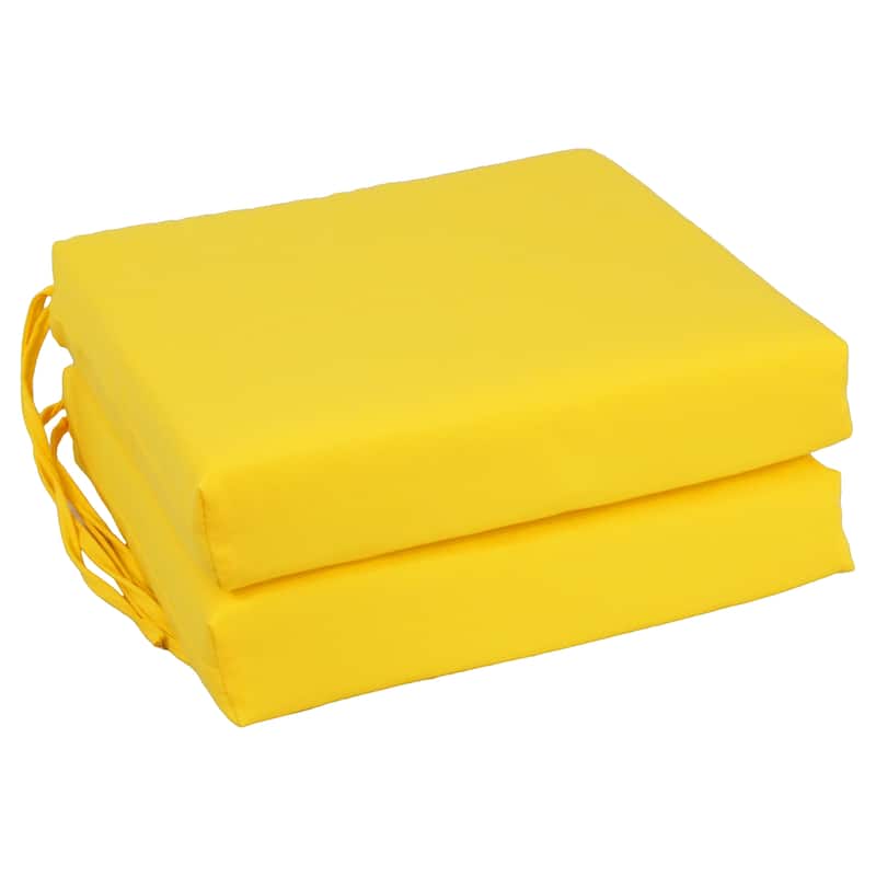 16-inch Square Indoor Twill Chair Cushions (Set of 2 or 4) - 16 x 16 - Set of 2 - Sunset