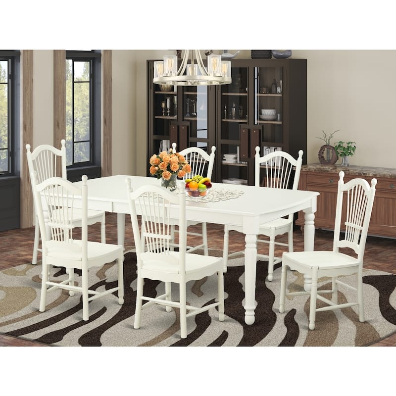 French Flair Dinette Set - Kitchen Table with 8 Chairs - Home Dining Room Furniture