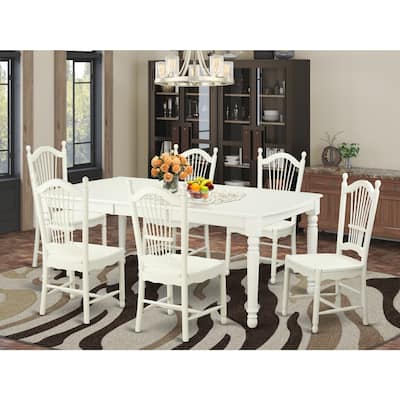 French Flair Dinette Set - Kitchen Table with 8 Chairs - Home Dining Room Furniture