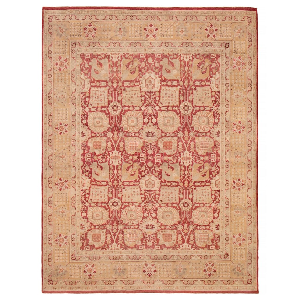 ECARPETGALLERY Hand-knotted Peshawar Finest Red Wool Rug - 9'0 x 11'7