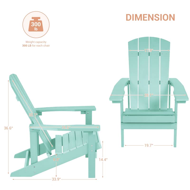 LIVOOSUN Outdoor Recycled Plastic Modern Outdoor Adirondack Chair Set of 1/2/4