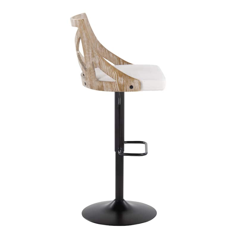 The Gray Barn Charlotte Adjustable Bar Stool with Rounded Rectangular Footrest (Set of 2)