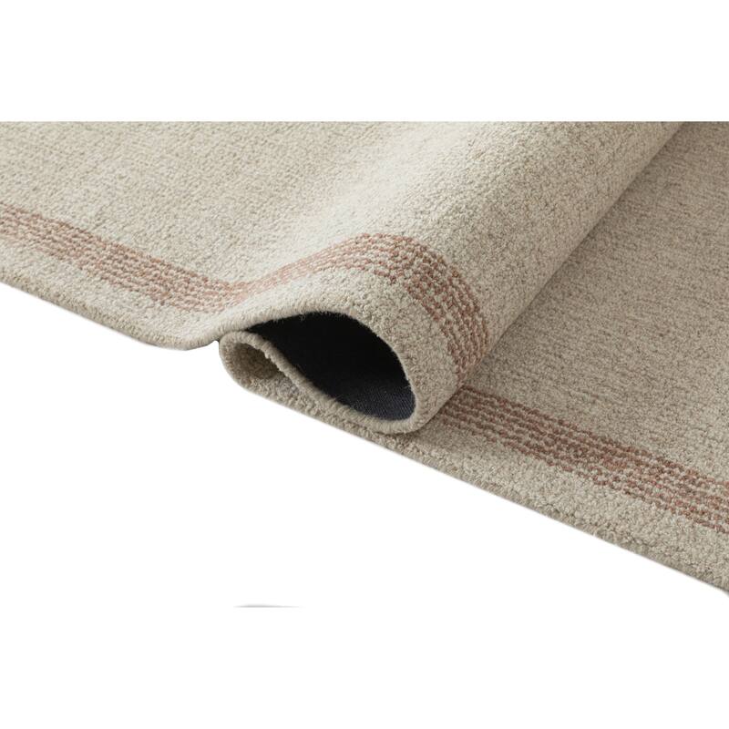 Terra by Obeetee Wander Distressed Border Bisque Rug