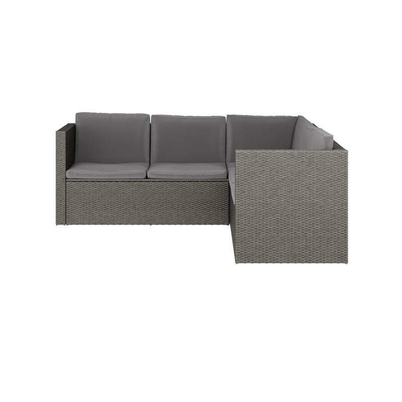 Indoor/Outdoor Patio Wicker Rattan Sofa and Table Set