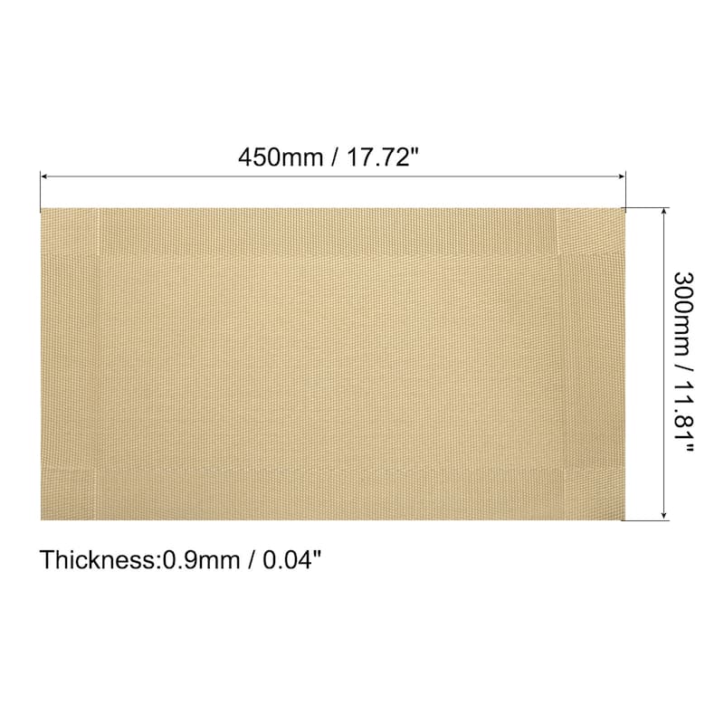 Place Mats 450x300mm 6pcs PVC Table Washable Woven Placemat, Gold Tone - Gold Tone
