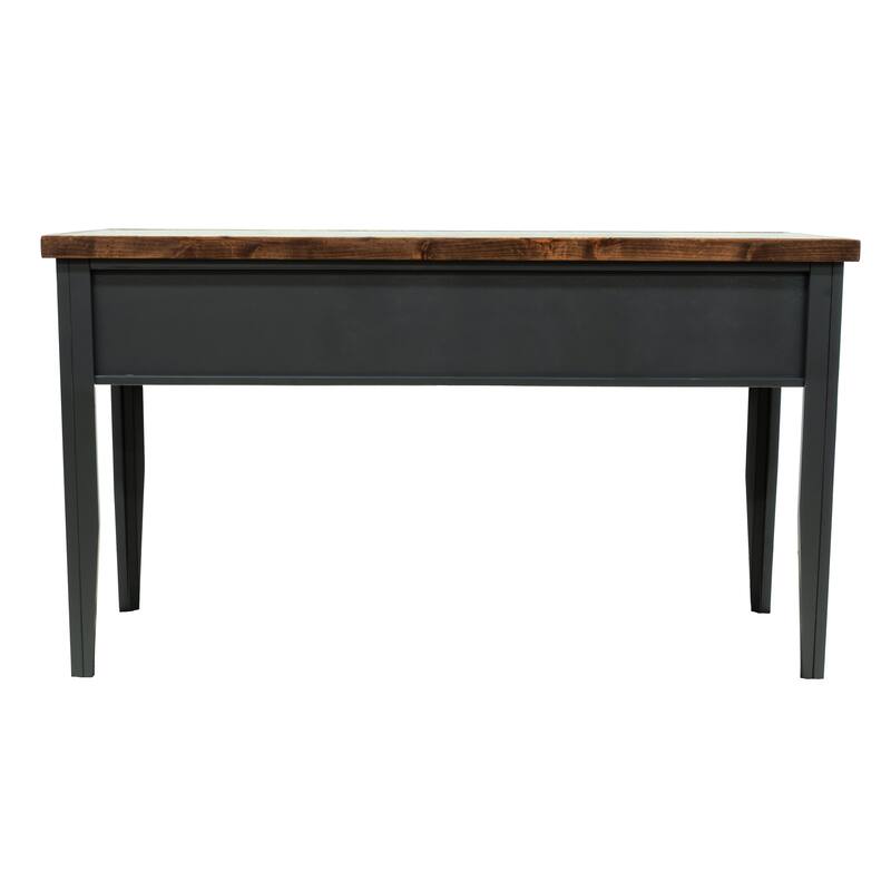 Bridgevine Home Modern Farmhouse 53 inch Writing Desk, No Assembly Required, Two-Tone Finish
