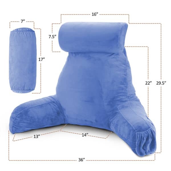 dimension image slide 5 of 62, Nestl Memory Foam Reading Pillow with Backrest, Arms and Pockets