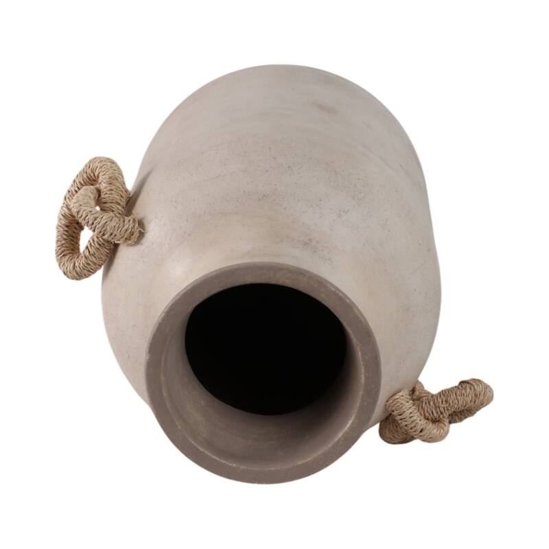 Pottery Jute Decorative Vase Rustic Wrapped Handles Clay Design