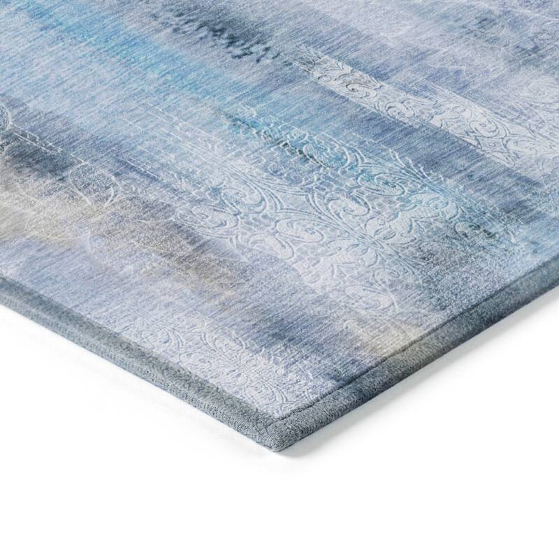 Machine Washable Indoor/ Outdoor Modern Imprints Chantille Rug