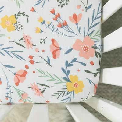 Floral Burst Cotton Muslin Crib Sheet