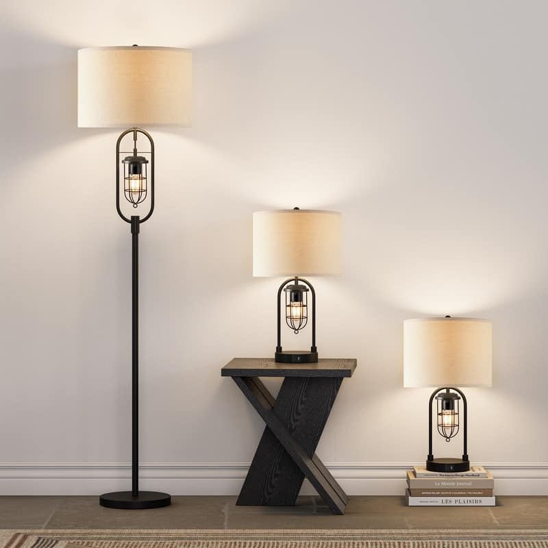 KAWOTI 62.5 inch Bronze Standard Floor Lamp with Night Light