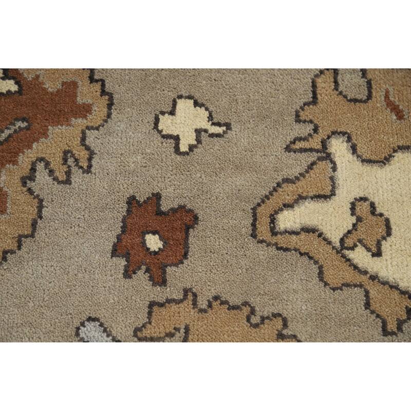 Light Brown Oushak Indian Area Rug Handmade Wool Carpet - 9'2" x 11'10"