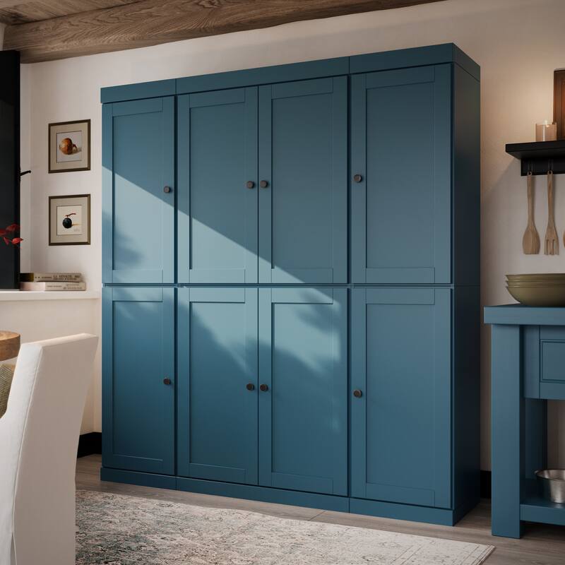 Palace Imports 100% Solid Wood 65" Pantry Cabinet with Shaker Doors, 2-Drawers and Adjustable Shelves