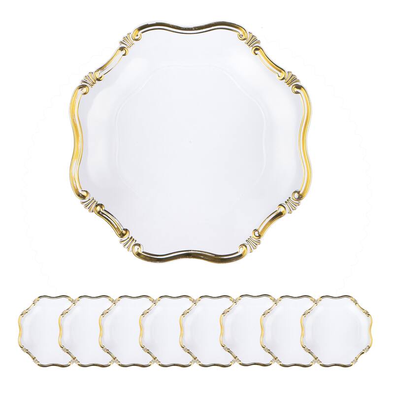 8 Pack Plastic Charger Plate, D13"