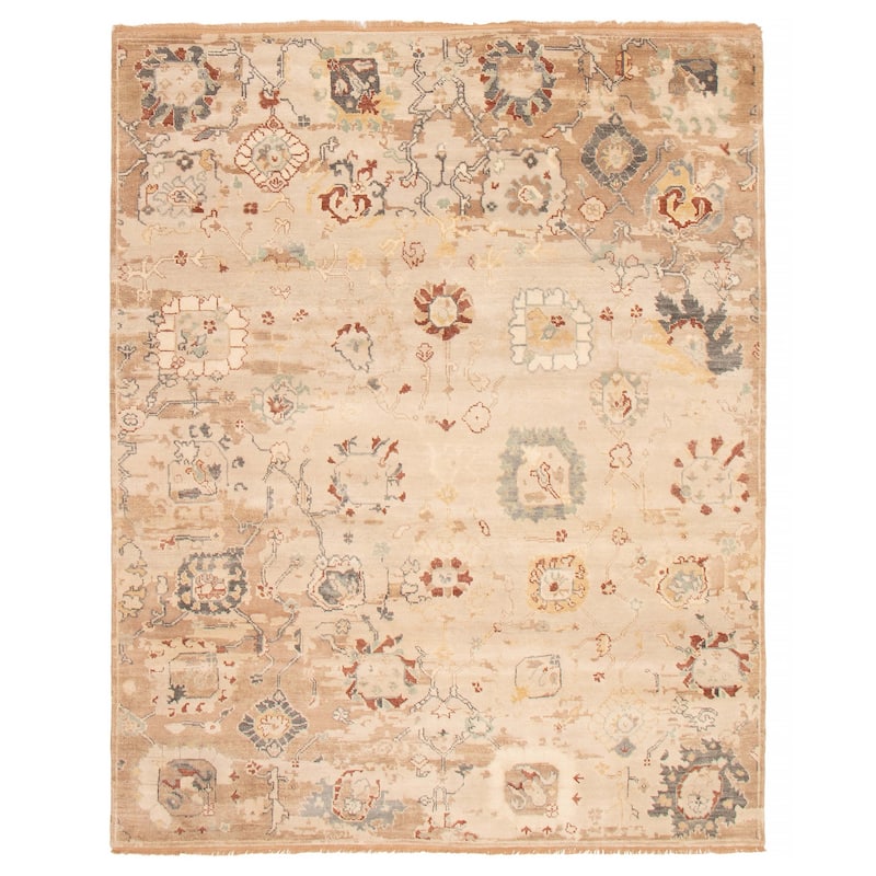 ECARPETGALLERY Hand-knotted Modern Oushak Beige Wool Rug - 7'11 x 10'0 - Beige - 7'11 x 10'0
