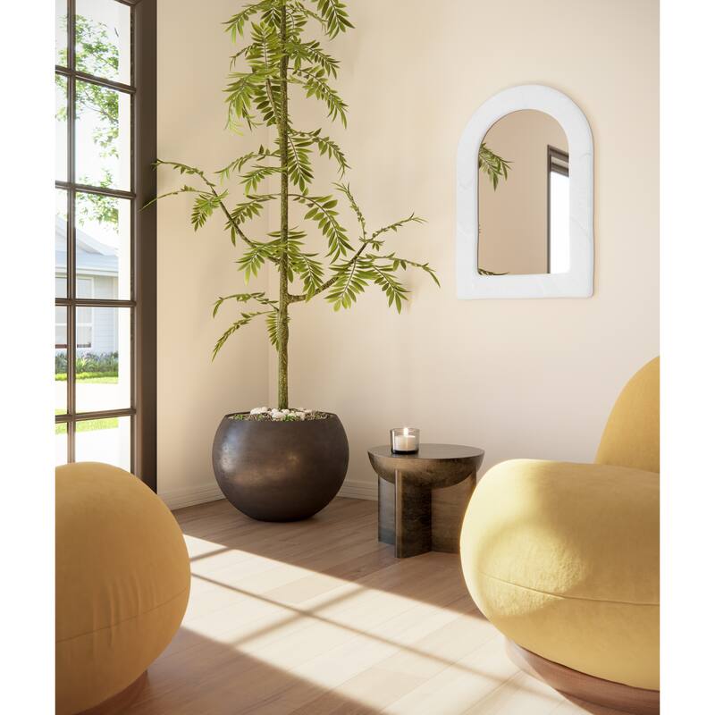 Thea 24 in. x 35 in. Mediterranean Arched Mirror