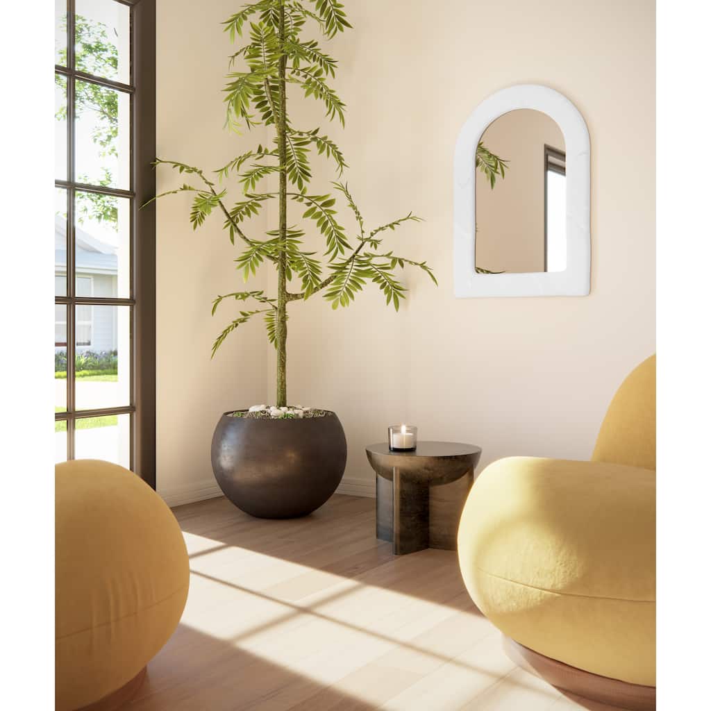 Thea 24 in. x 35 in. Mediterranean Arched Mirror