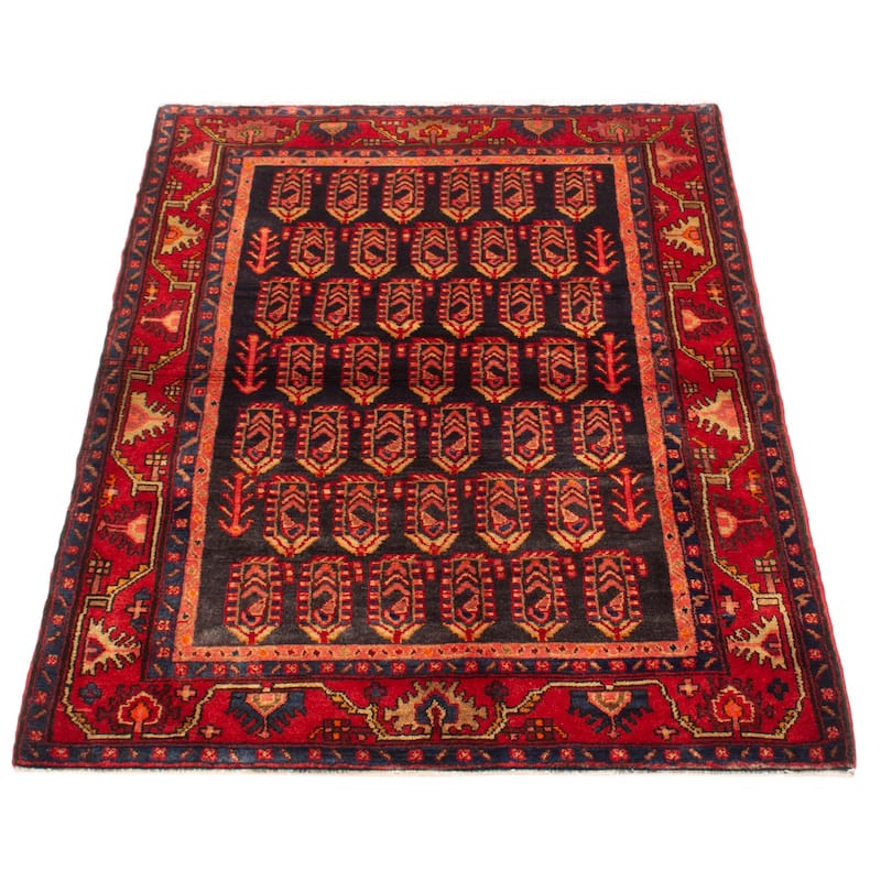 ECARPETGALLERY Hand-knotted Andelz Navy Wool Rug - 4'5 x 6'7