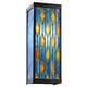 preview thumbnail 1 of 9, River of Goods Tiffany-Style Blue Stained Glass and Black Metal Rectangular 1-Light Outdoor Wall Sconce - 6.25" x 5.5" x 16.25" 6.25" x 5.5" x 16.25" - Blue/Yellow/Black