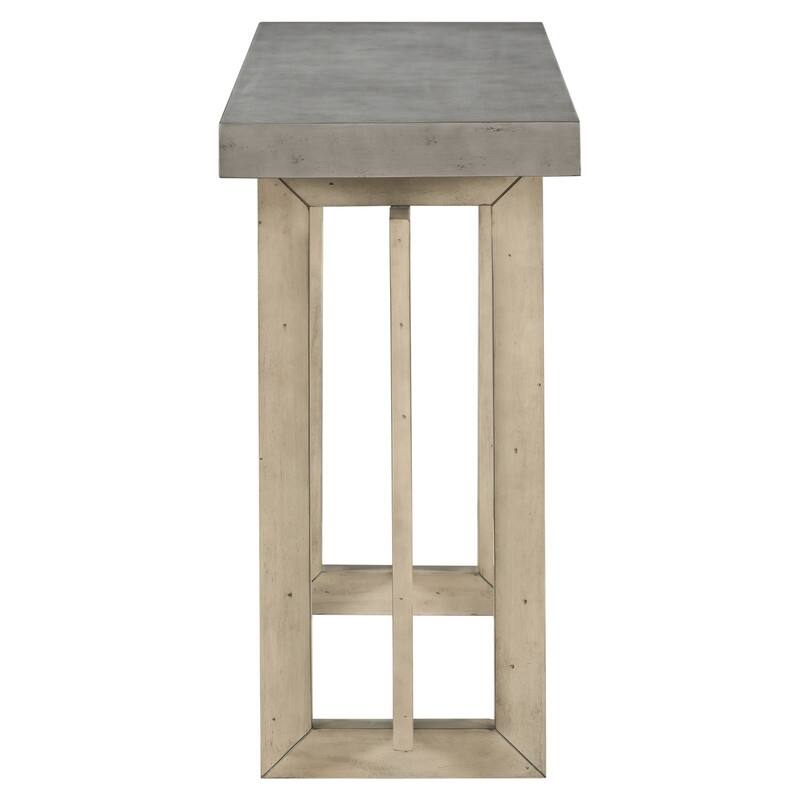 Modern Entryway Console Table with Industrial-inspired Concrete Wood Top, Hallway Foyer Sofa Long Table Entryway Table