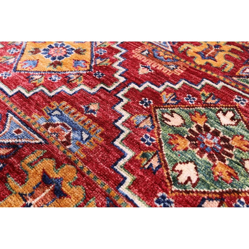 Golden Nile Red Khorjin Hand Knotted Wool Rug - 5' 8" X 8' 4"