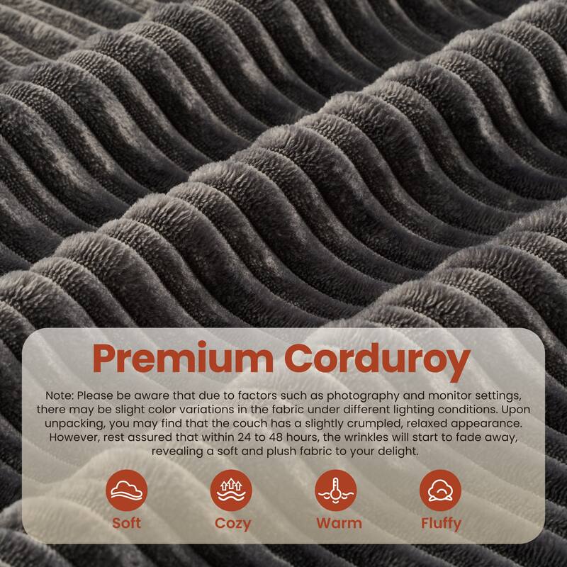 OVIOS L-Shaped Sofa with Dual-Tone Stripe Fabric​