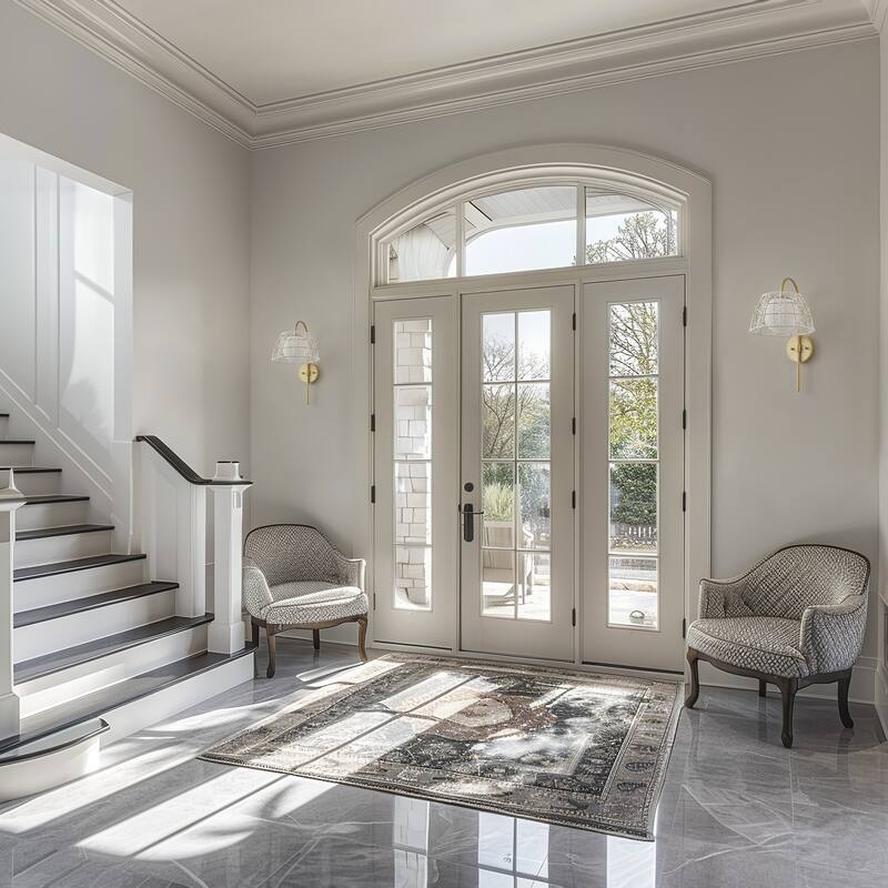 Aiwen Modern 1 Light Wall Sconce Painted Gold Finish White Woven Rattan Opal Acid Etched Glass Shade