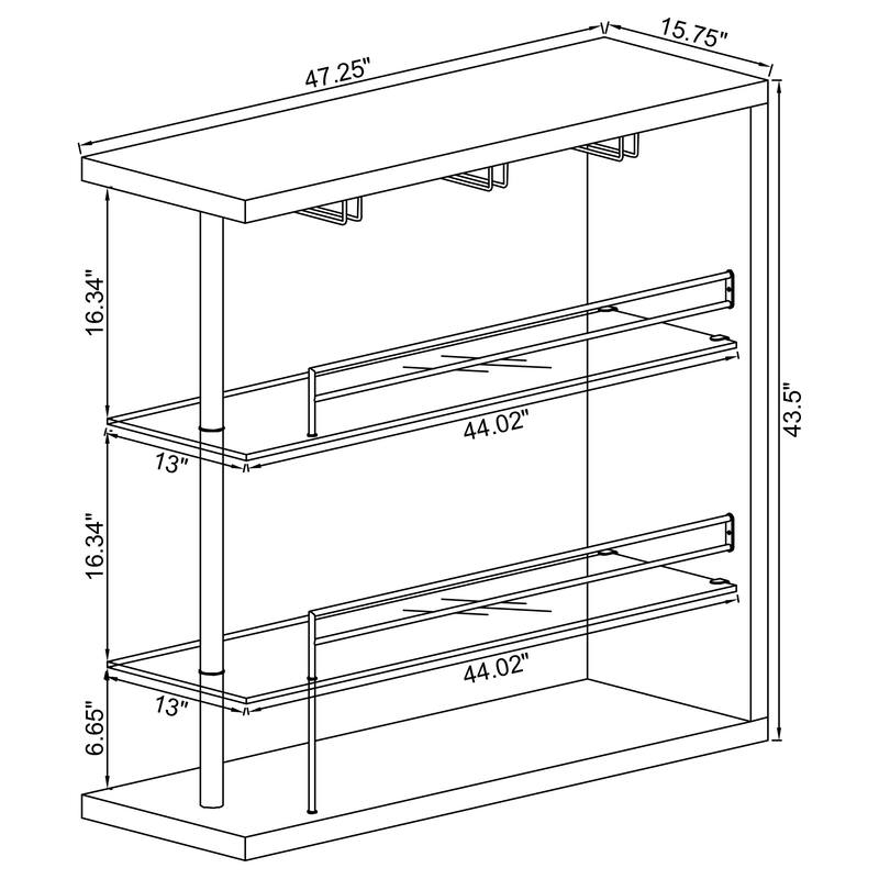 Prescott Contemporary Rectangular Home Bar Table