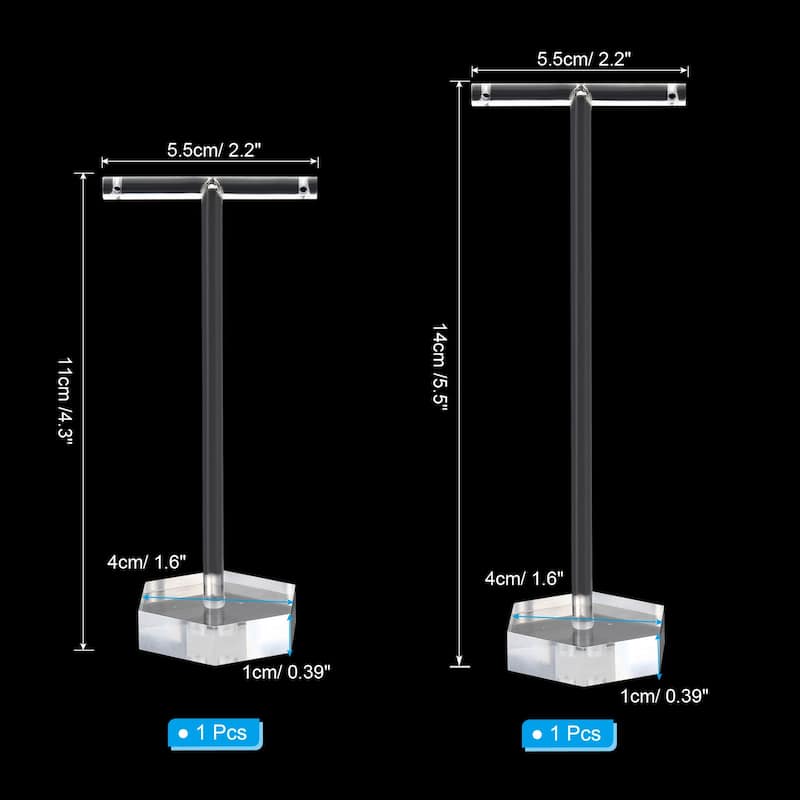 Earring Display Stands, 2pcs Acrylic Earring Holder Earring Stand T - Transparent