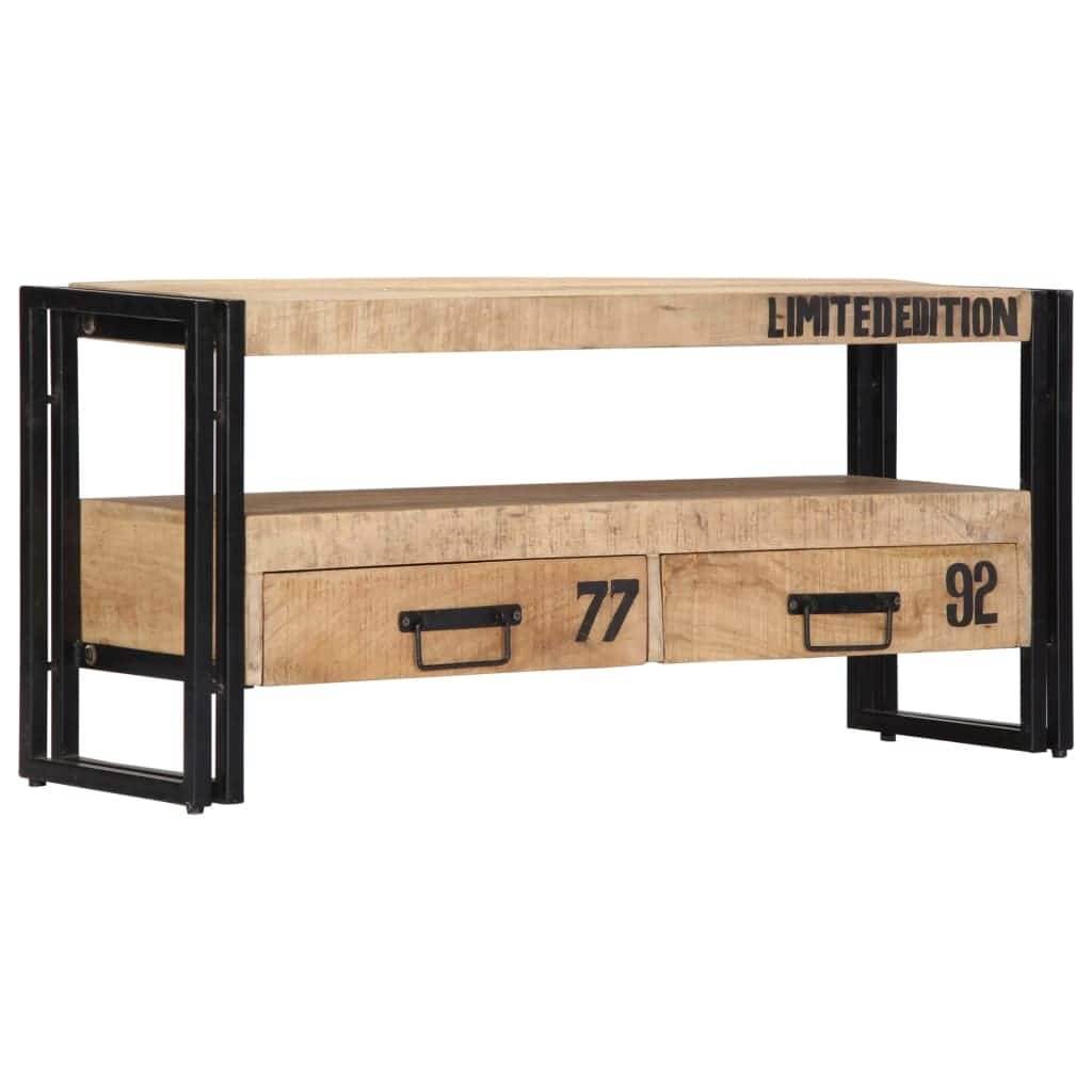 vidaXL TV Stand 39.4"x11.8"x17.7" Solid Wood Mango