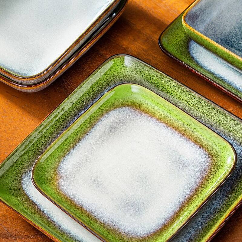 vancasso Stern Reactive Glaze Stoneware Dinnerware Set, Service for 4