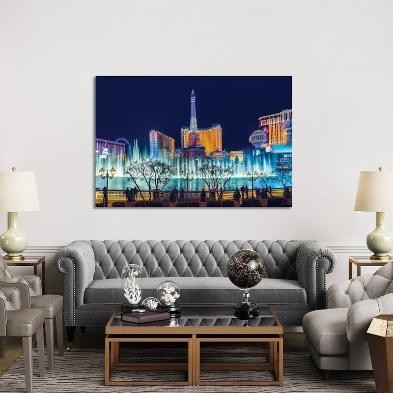 iCanvas "Las Vegas Romantic Fountain Views" by Susanne Kremer Canvas Print