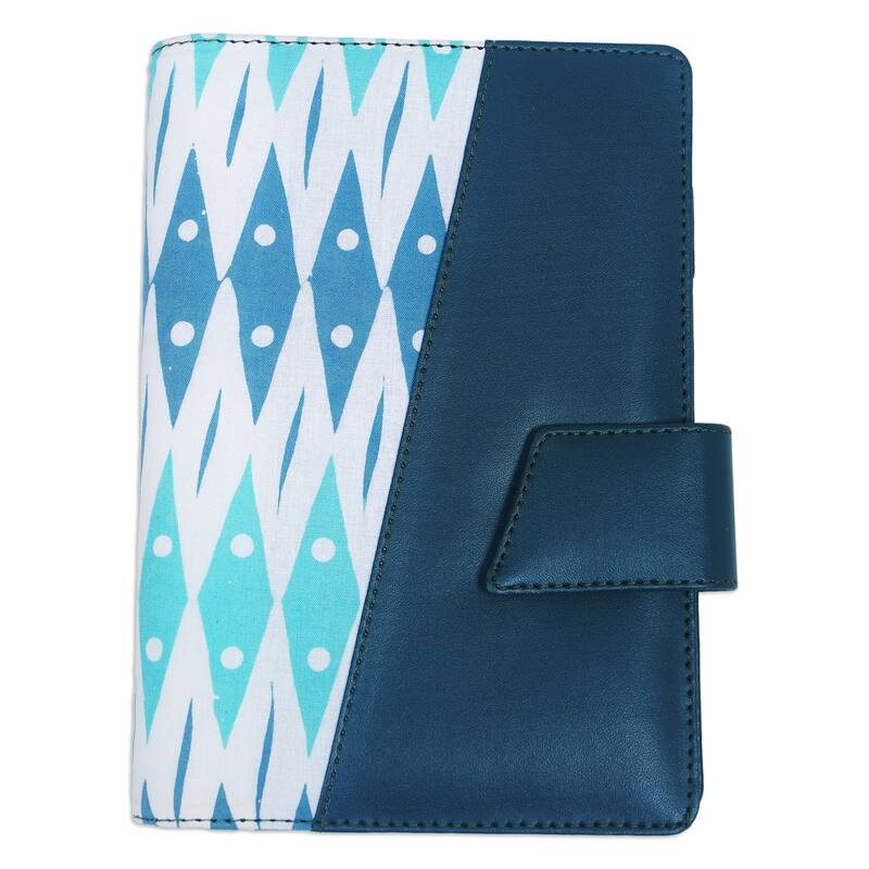 Novica Handmade Ivy Geometry Batik Cotton Planner