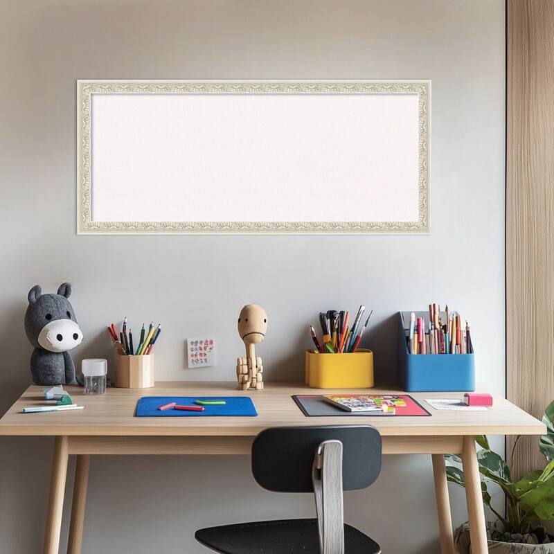 Bethany Silver Wood Framed Cork Board - Bulletin Board, Organization Board, Pin Board