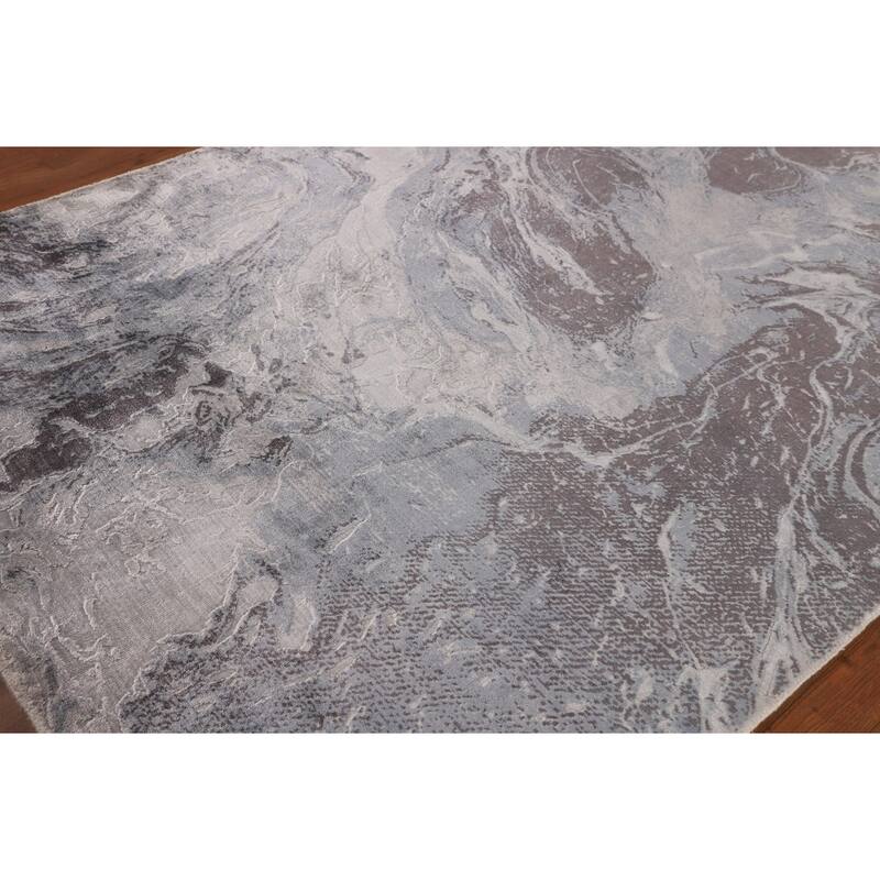 All-Over Modern Abstract Oriental Area Rug Hand-Knotted Wool Carpet - 5'4"x 7'4"