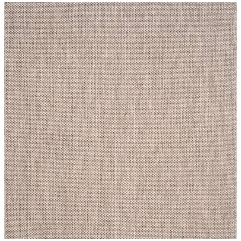 SAFAVIEH Courtyard Jonell Indoor/ Outdoor Patio Backyard Rug - 6'7" x 6'7" Square - Beige/Brown