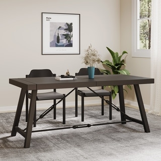 Condor Acacia Wood and Iron Indoor Dining Table by Christopher Knight Home