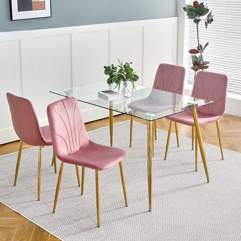 Modern simple light luxury dining chair set of 4
