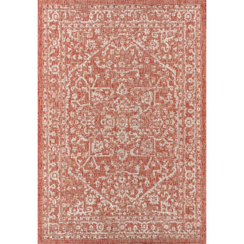 JONATHAN Y Medallion Textured Weave Indoor/Outdoor Area Rug