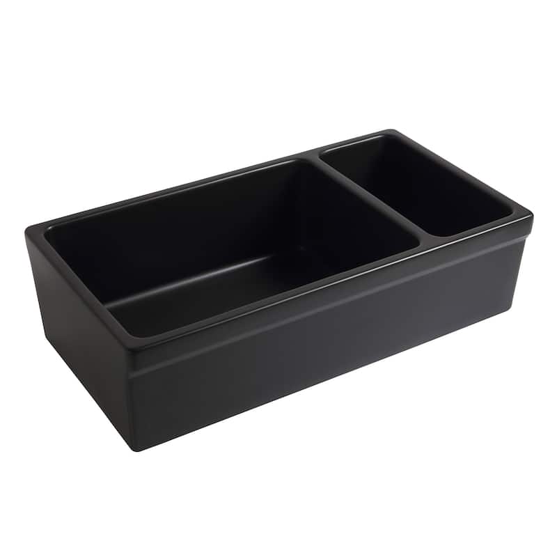 Whitehaus 36" Quatro Alcove Double Basin Reversible Fireclay Farm