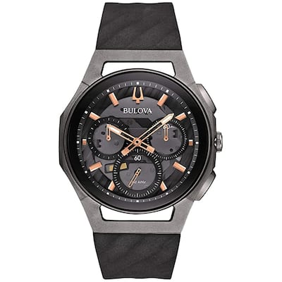 Bulova Men's Curv Black Dial Watch - 98A162 - 6 (36)
